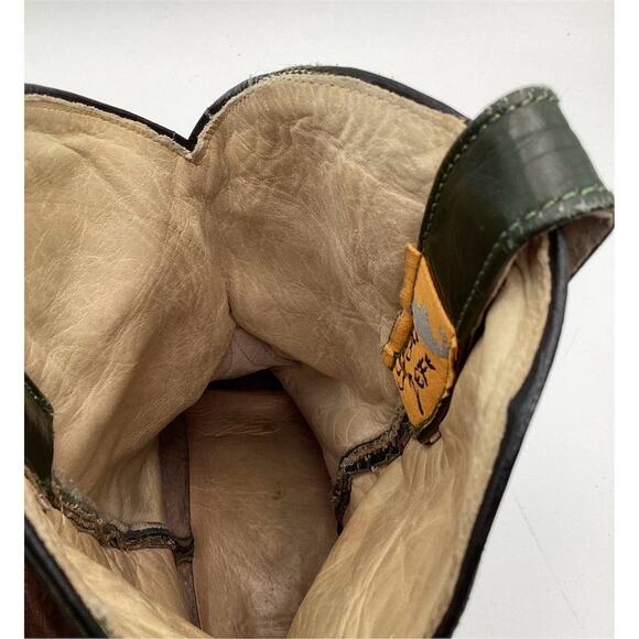 Vintage Western Cowboy Boots Brown Leather‎ Size 5.5 Unisex main image 10